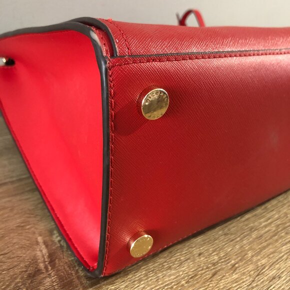 Michael Kors Hope LG Center Zip Flame Satchel Crossbody Shoulder Bag MSRP $468 - Picture 13 of 16